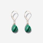 Ohrringe Lilou Malachite Silber - Fleurs des Prés Jewelry