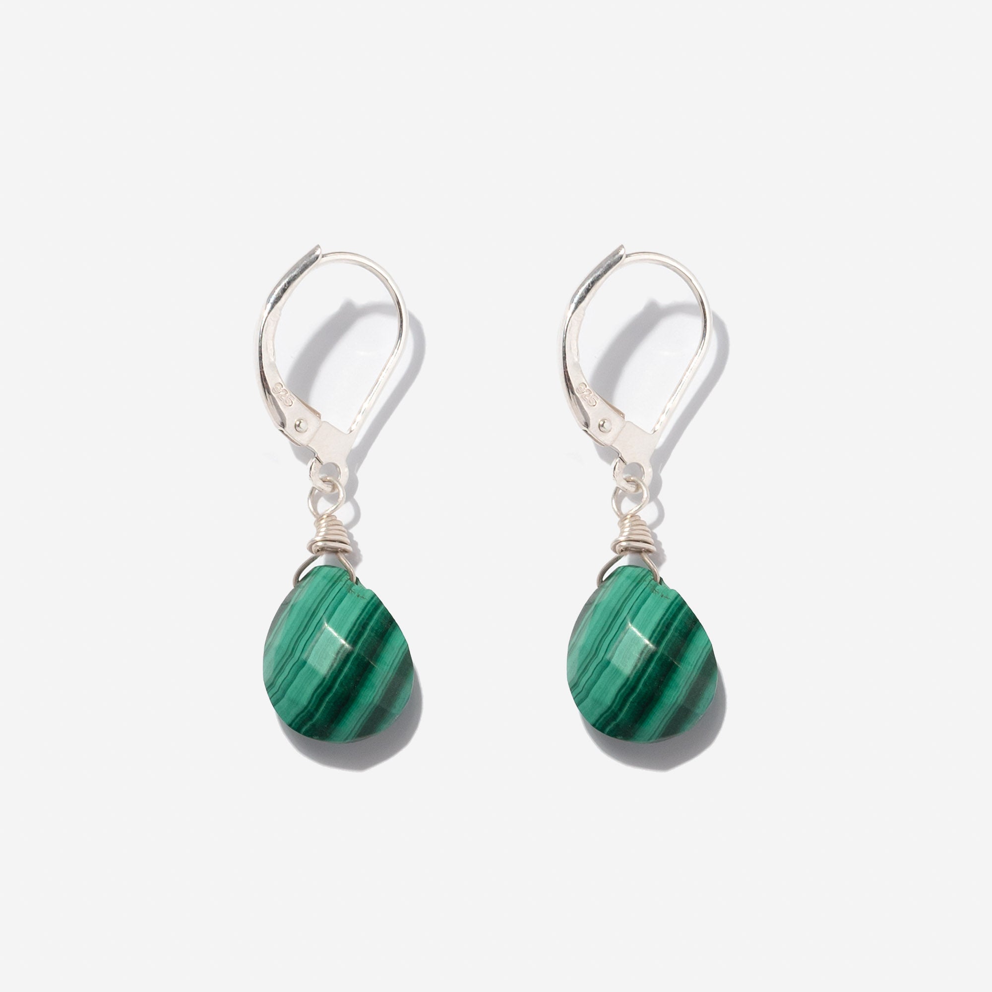 Ohrringe Lilou Malachite Silber - Fleurs des Prés