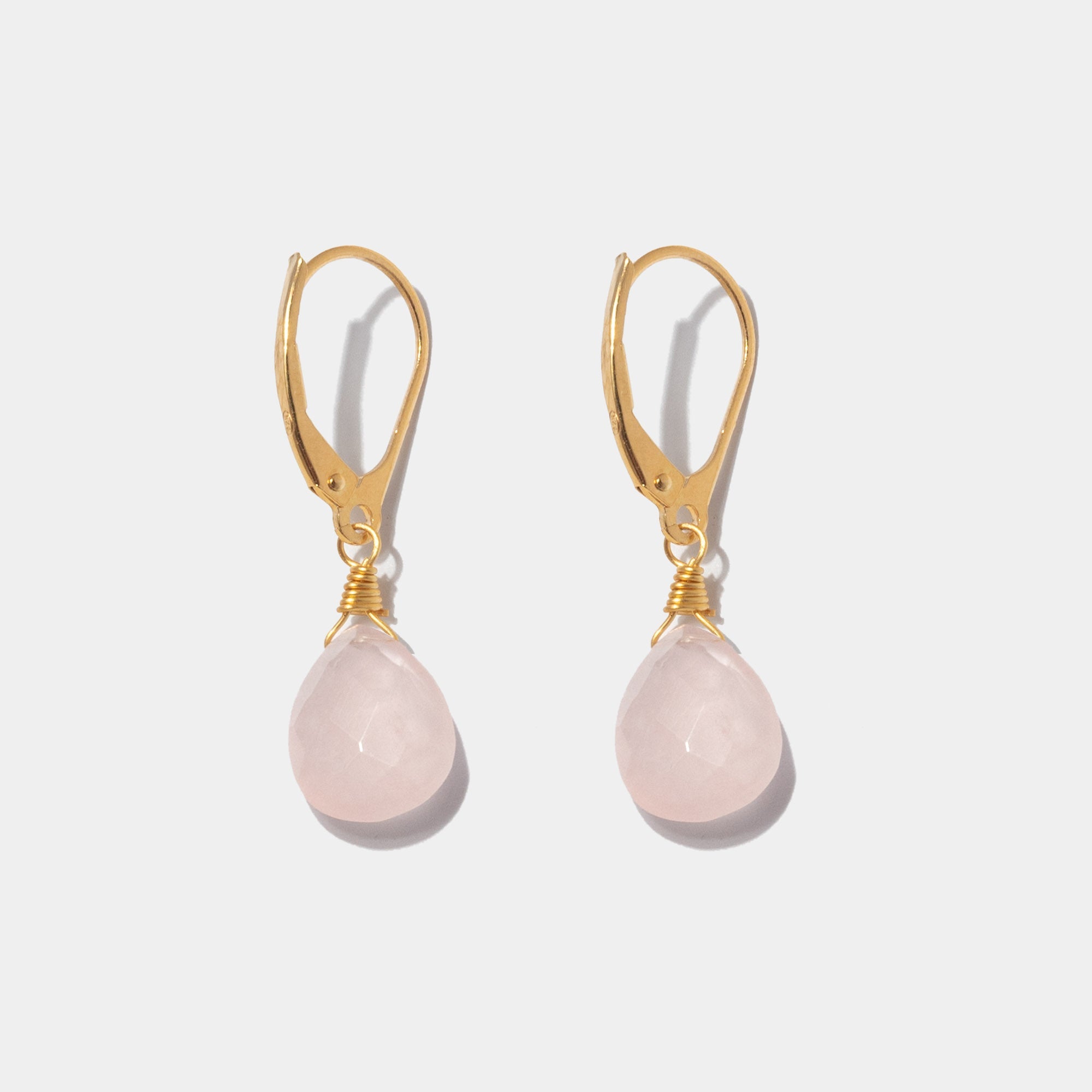 Ohrringe Lilou Rosé Quarz Gold - Fleurs des Prés