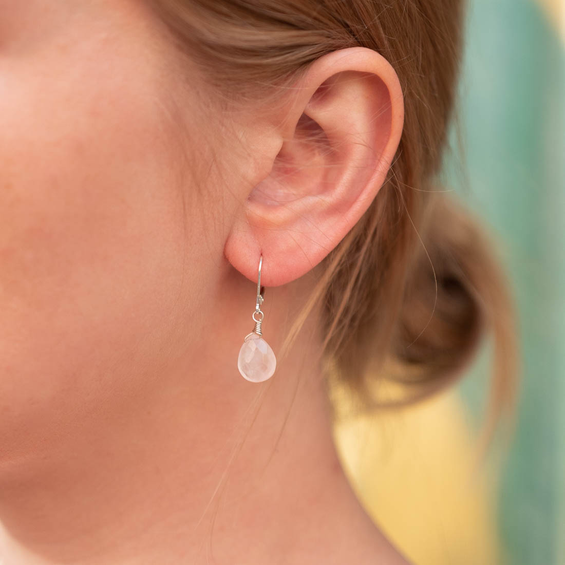 Ohrringe Lilou Rosé Quarz Silber - Fleurs des Prés Jewelry