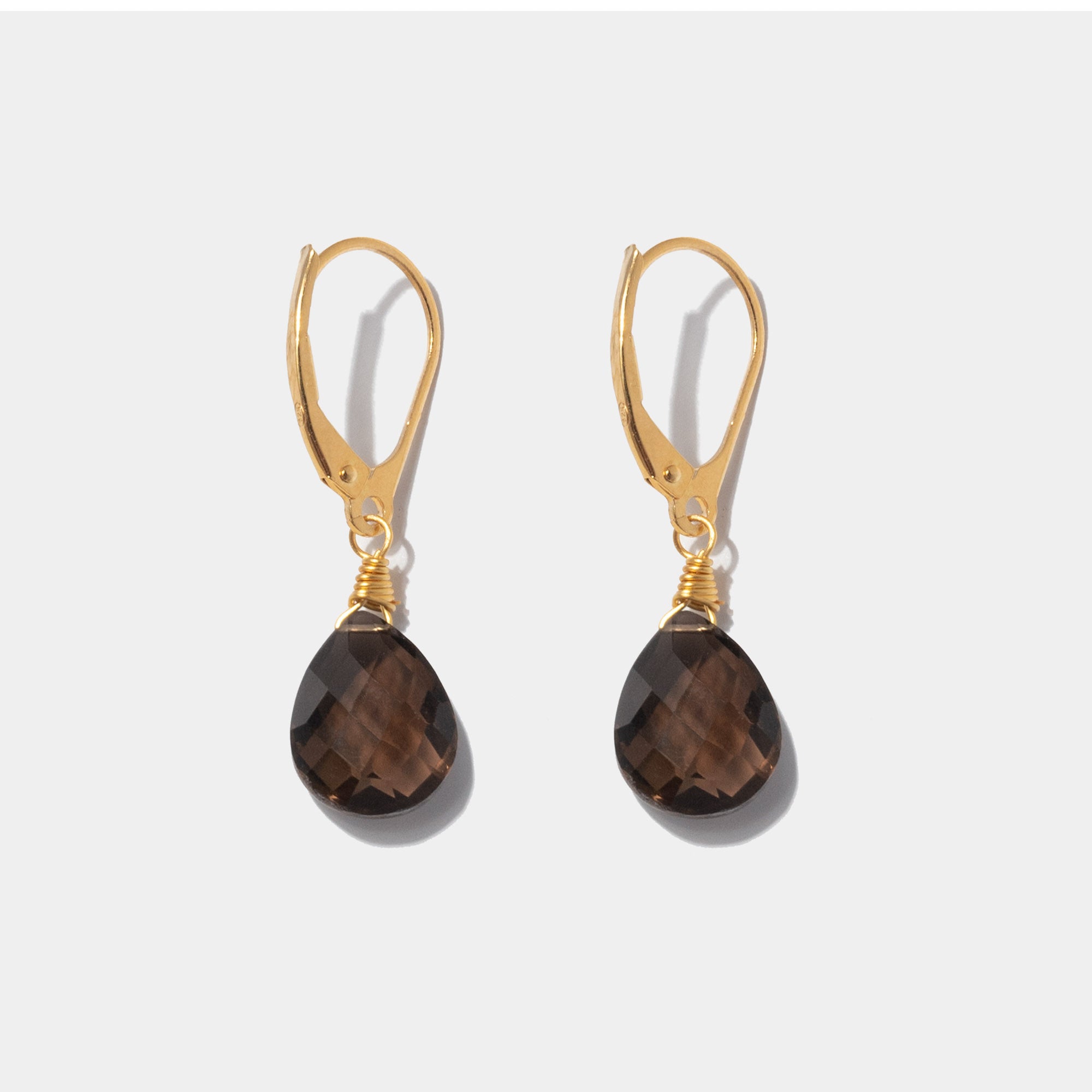 Ohrringe Lilou Smokey Quarz Gold - Fleurs des Prés Jewelry