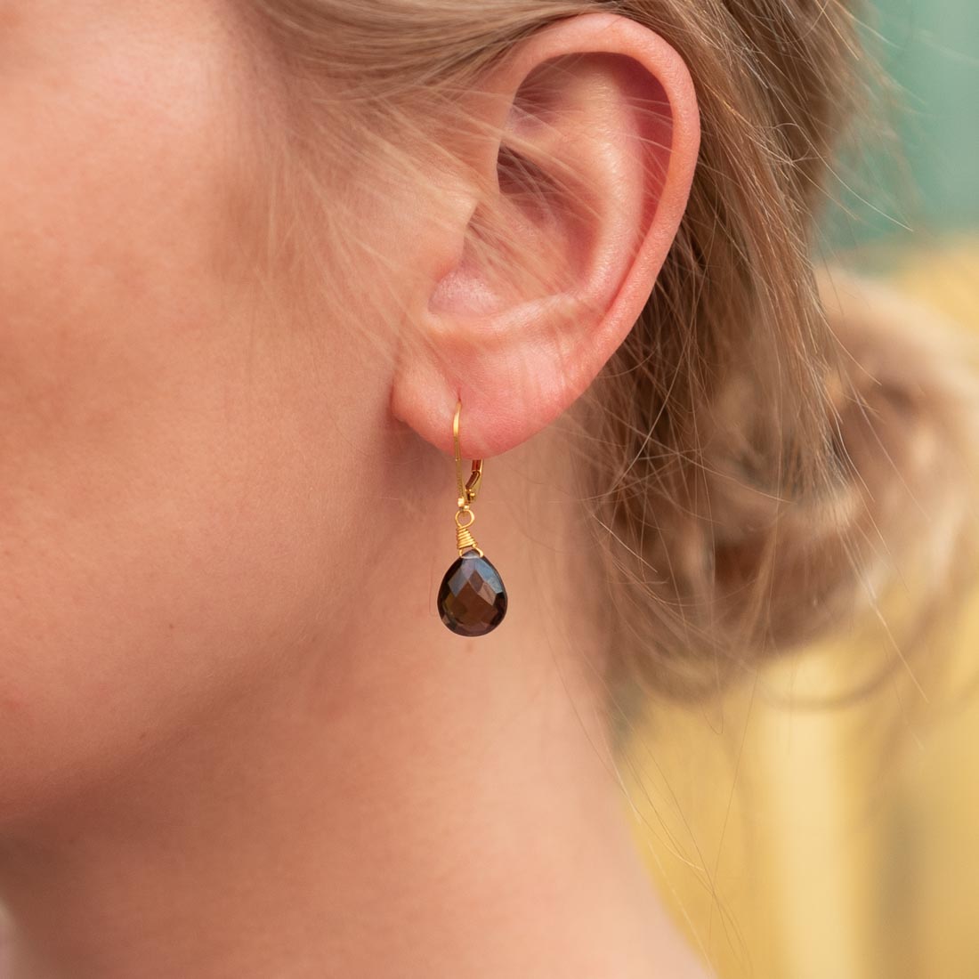 Ohrringe Lilou Smokey Quarz Gold - Fleurs des Prés Jewelry