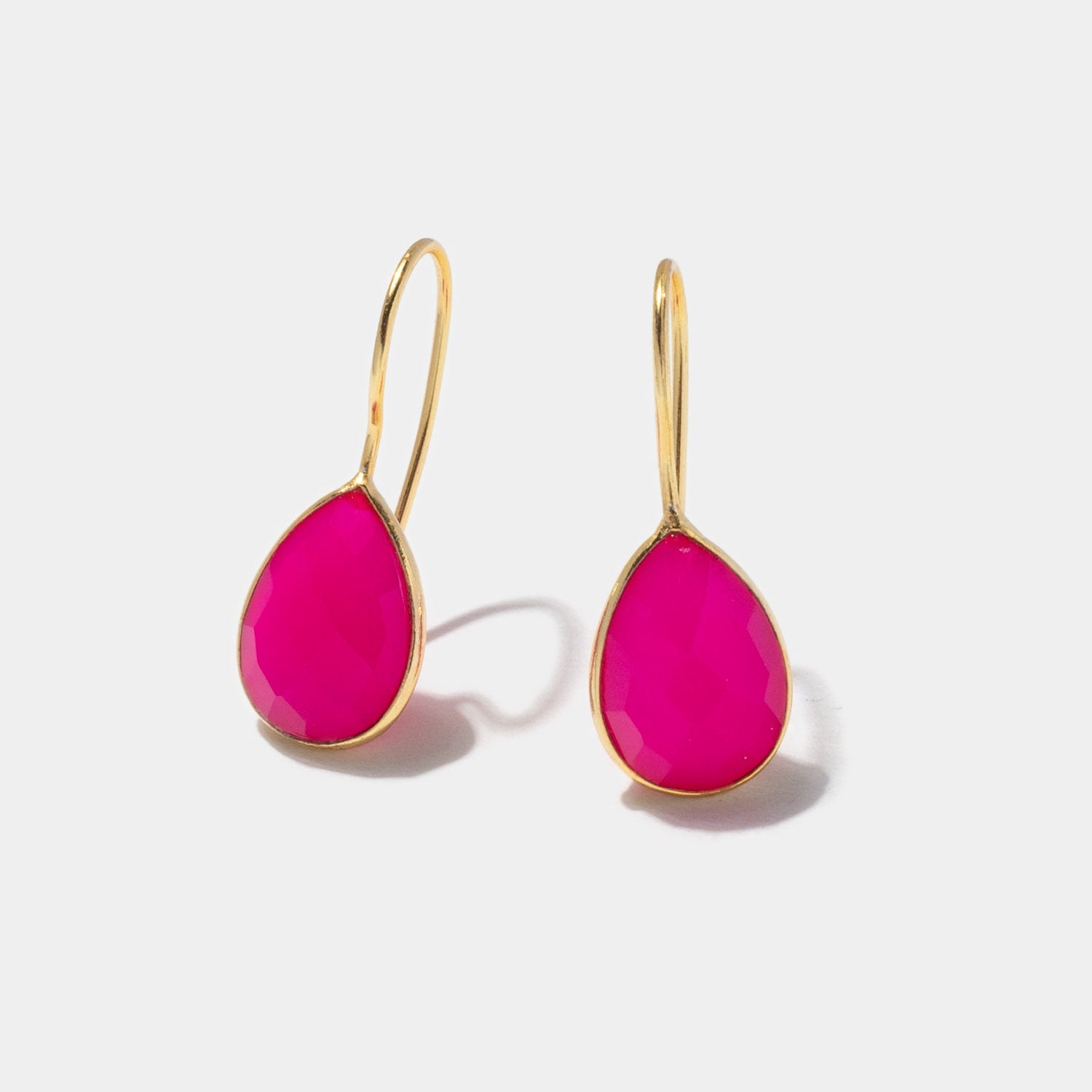 Ohrringe Lisette Pink Onyx - Fleurs des Prés Jewelry