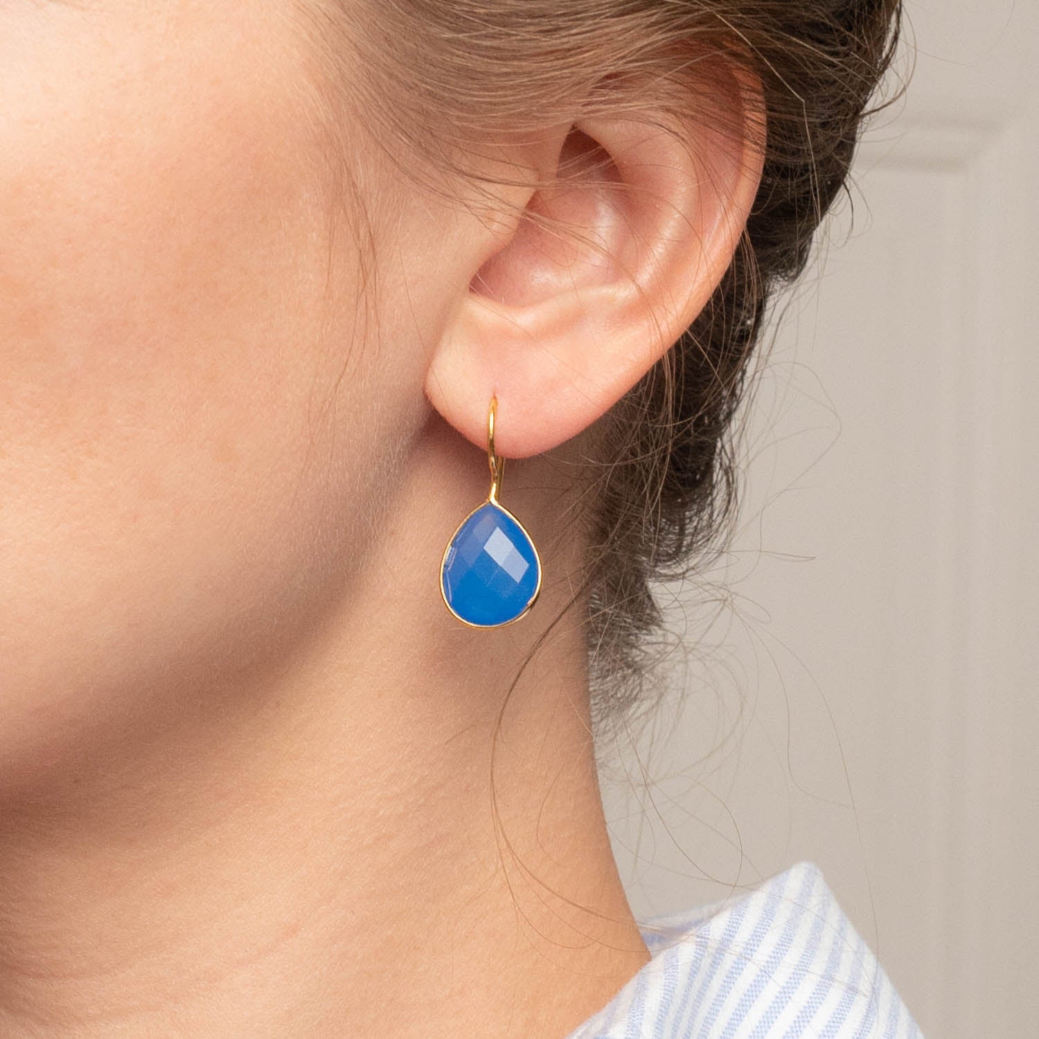 Ohrringe Lola Blue Chalcedony - Fleurs des Prés Jewelry