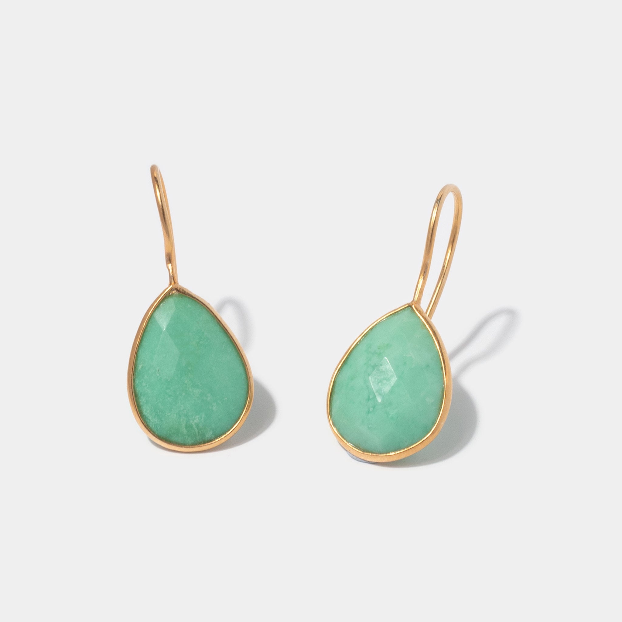 Ohrringe Lola Chrysoprase Gold - Fleurs des Prés Jewelry