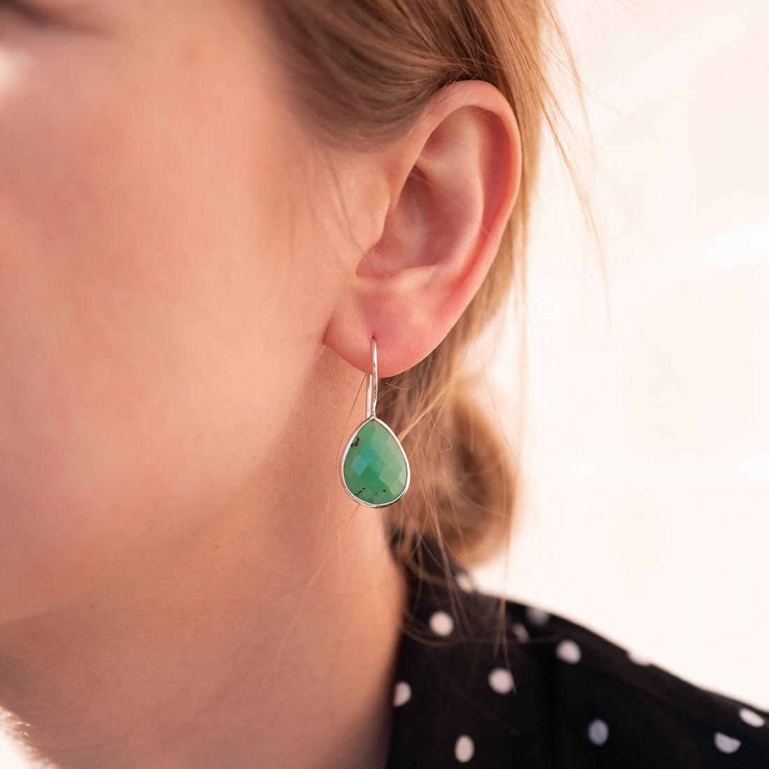 Ohrringe Lola Chrysoprase Silber - Fleurs des Prés Jewelry