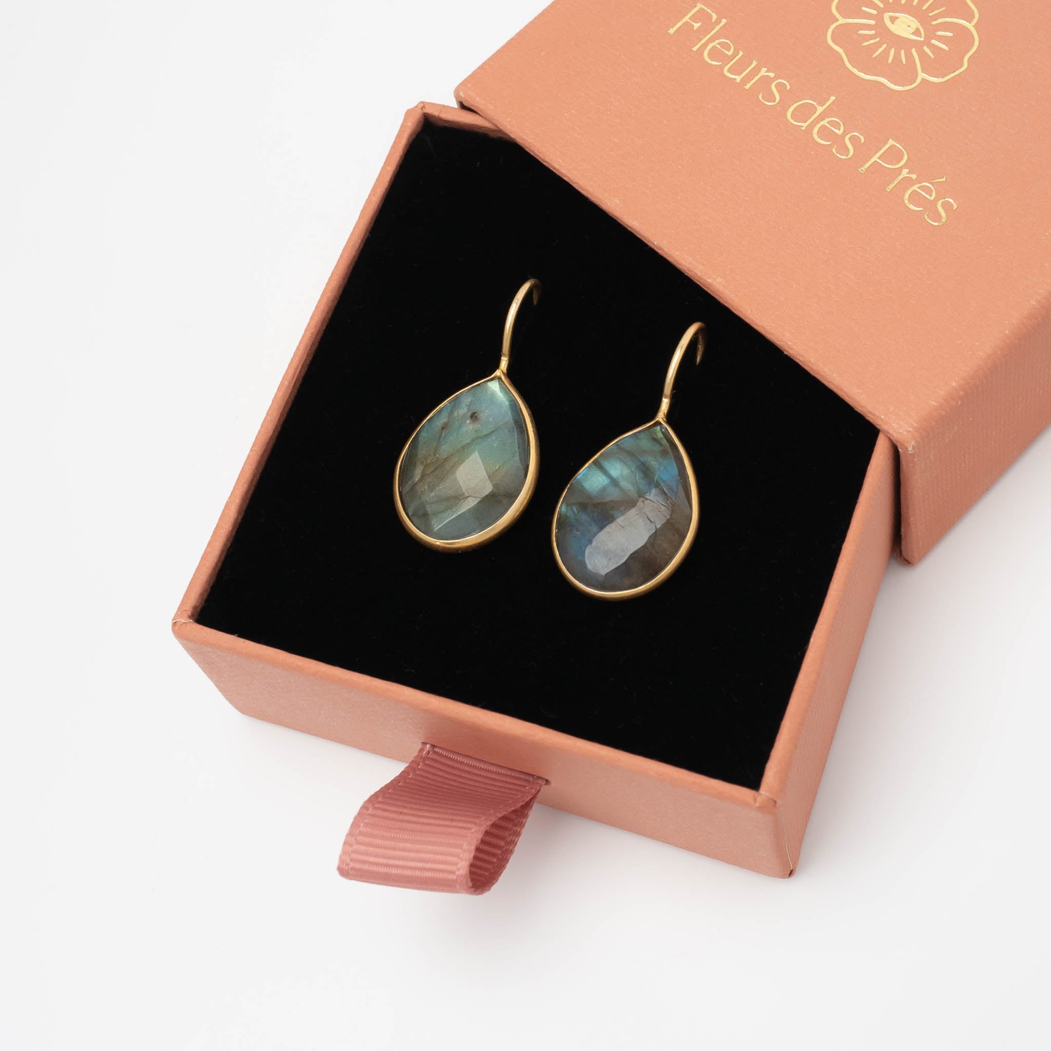 Ohrringe Lola Labradorite Gold - Fleurs des Prés Jewelry