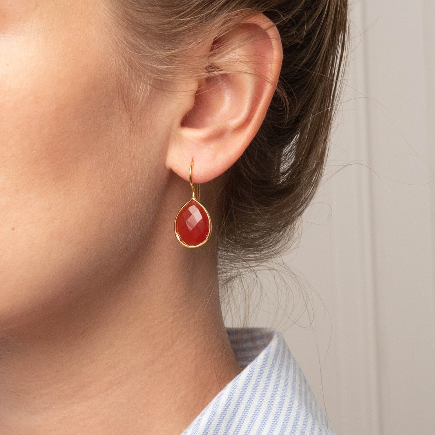 Ohrringe Lola Red Onyx - Fleurs des Prés Jewelry