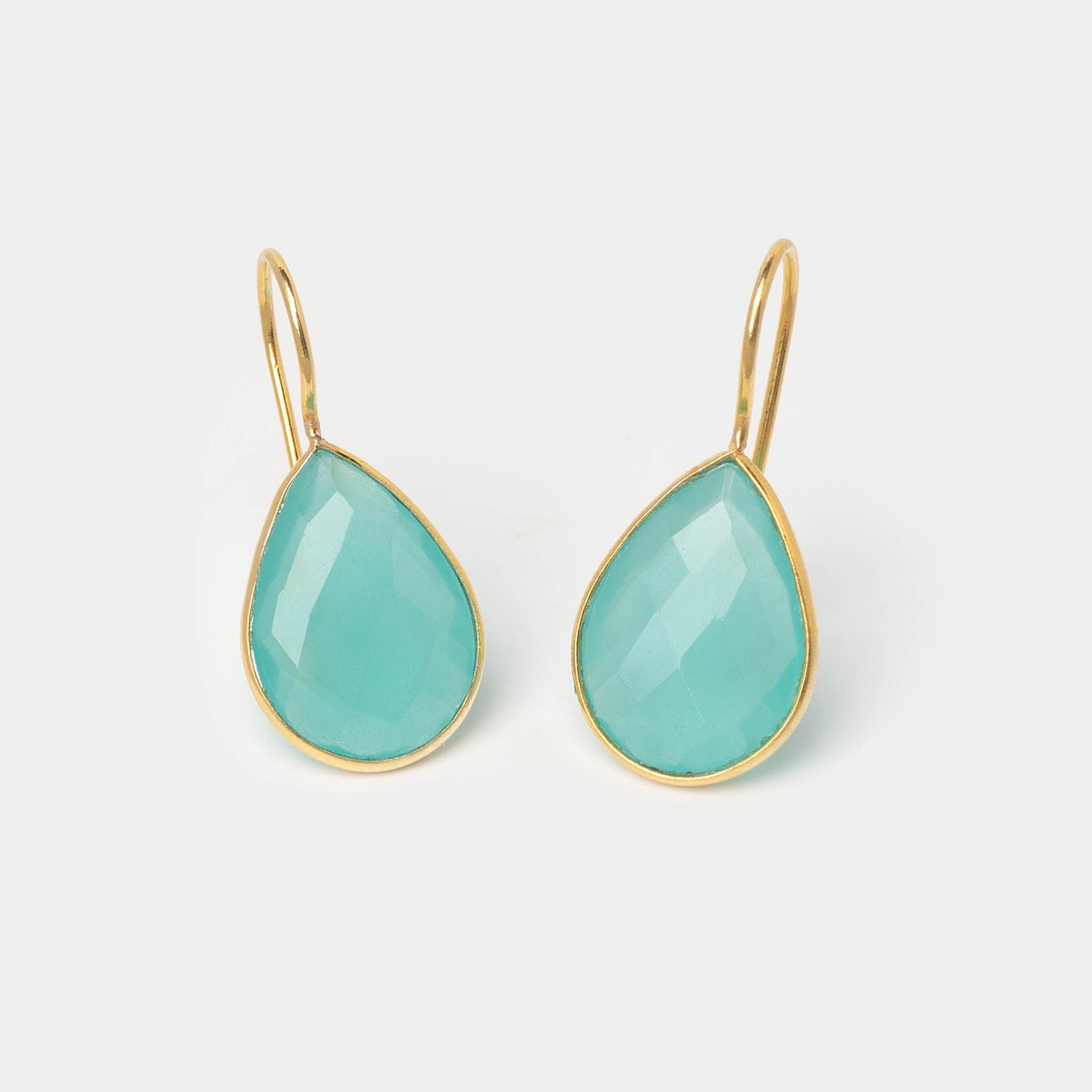 Ohrringe Lola Sea Blue Chalcedon - Fleurs des Prés Jewelry