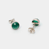 Ohrstecker Charlotte Green Onyx Silber - Fleurs des Prés Jewelry