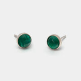 Ohrstecker Charlotte Green Onyx Silber - Fleurs des Prés