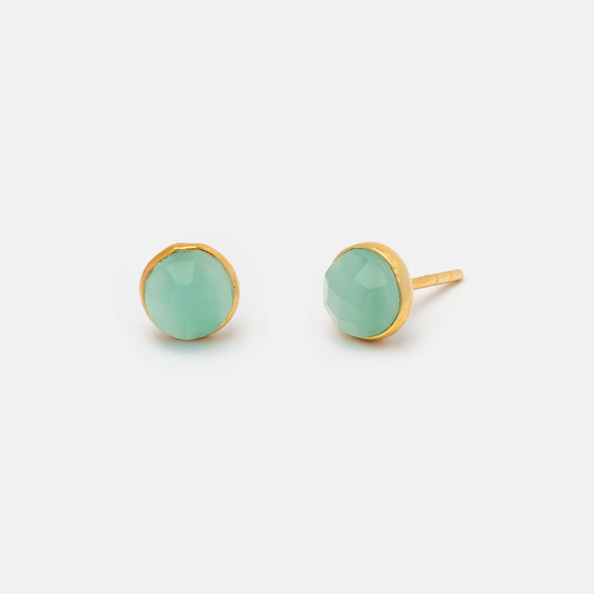 Ohrstecker Dinah Circle Blauer Chalzedon - Fleurs des Prés