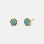 Ohrstecker Dinah Circle Green Jade - Fleurs des Prés Jewelry