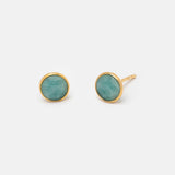 Ohrstecker Dinah Circle Green Jade - Fleurs des Prés Jewelry