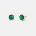 Ohrstecker Dinah Circle Grüner Onyx - Fleurs des Prés
