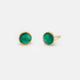 Ohrstecker Dinah Circle Grüner Onyx - Fleurs des Prés