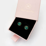 Ohrstecker Dinah Circle Grüner Onyx - Fleurs des Prés Jewelry