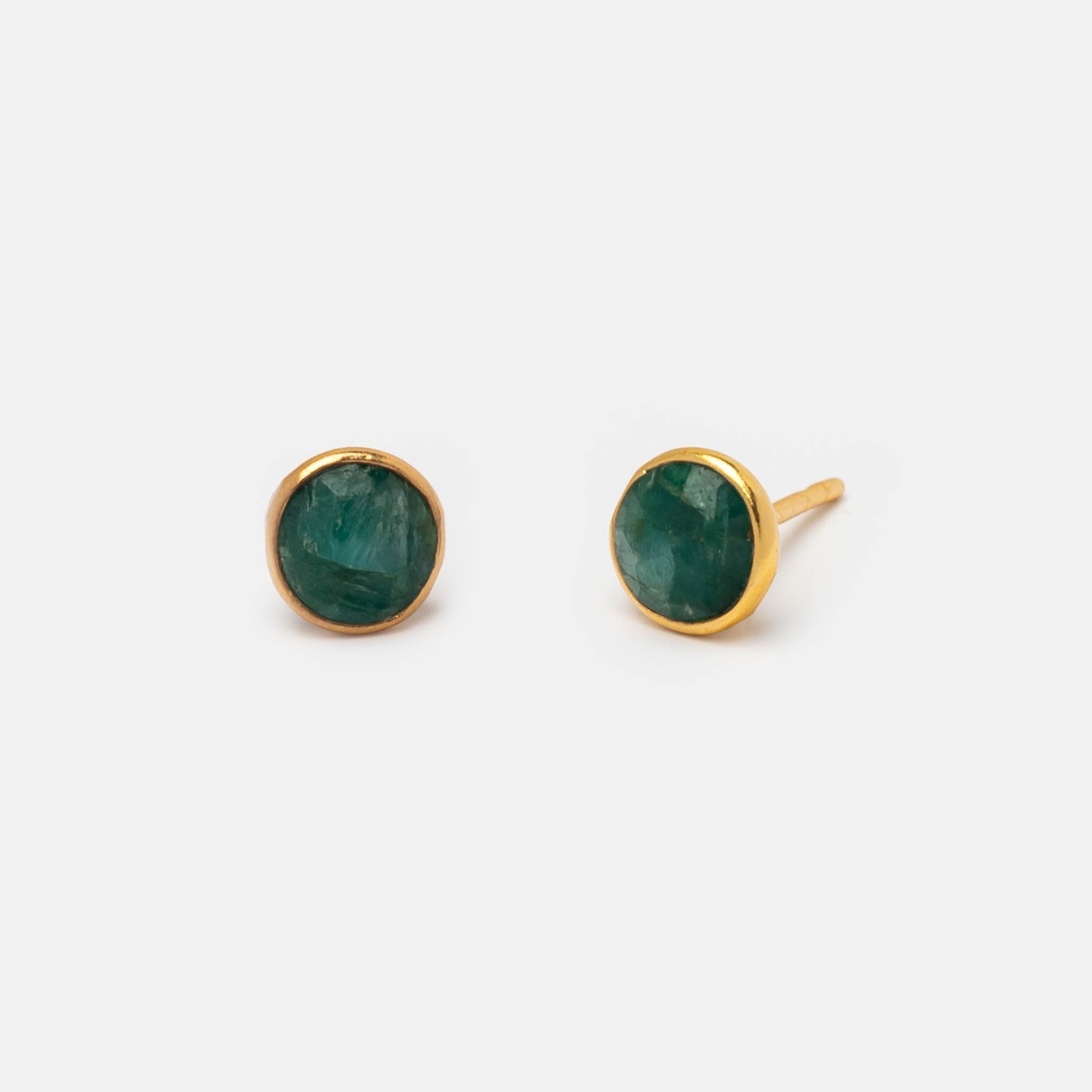 Ohrstecker Dinah Circle Malachit - Fleurs des Prés Jewelry