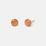 Ohrstecker Dinah Circle Peach Moonstone - Fleurs des Prés Jewelry