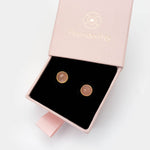 Ohrstecker Dinah Circle Peach Moonstone - Fleurs des Prés