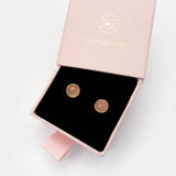 Ohrstecker Dinah Circle Peach Moonstone - Fleurs des Prés