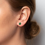 Ohrstecker Dinah Oval Grüner Onyx - Fleurs des Prés