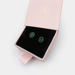 Ohrstecker Dinah Oval Grüner Onyx - Fleurs des Prés