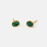 Ohrstecker Dinah Oval Malachit - Fleurs des Prés