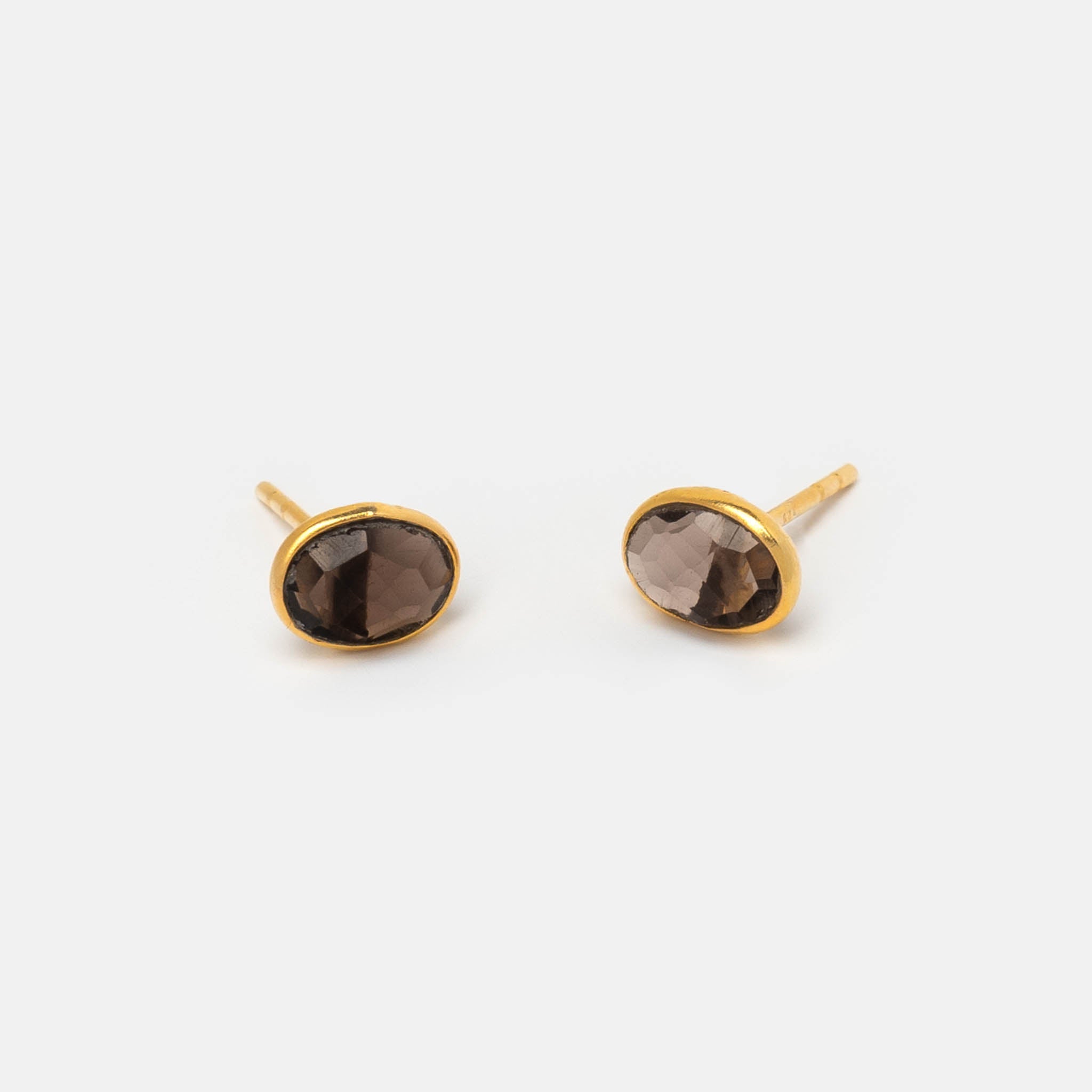 Ohrstecker Dinah Oval Rauchquarz - Fleurs des Prés