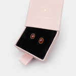 Ohrstecker Dinah Oval Roter Onyx - Fleurs des Prés