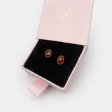 Ohrstecker Dinah Oval Roter Onyx - Fleurs des Prés