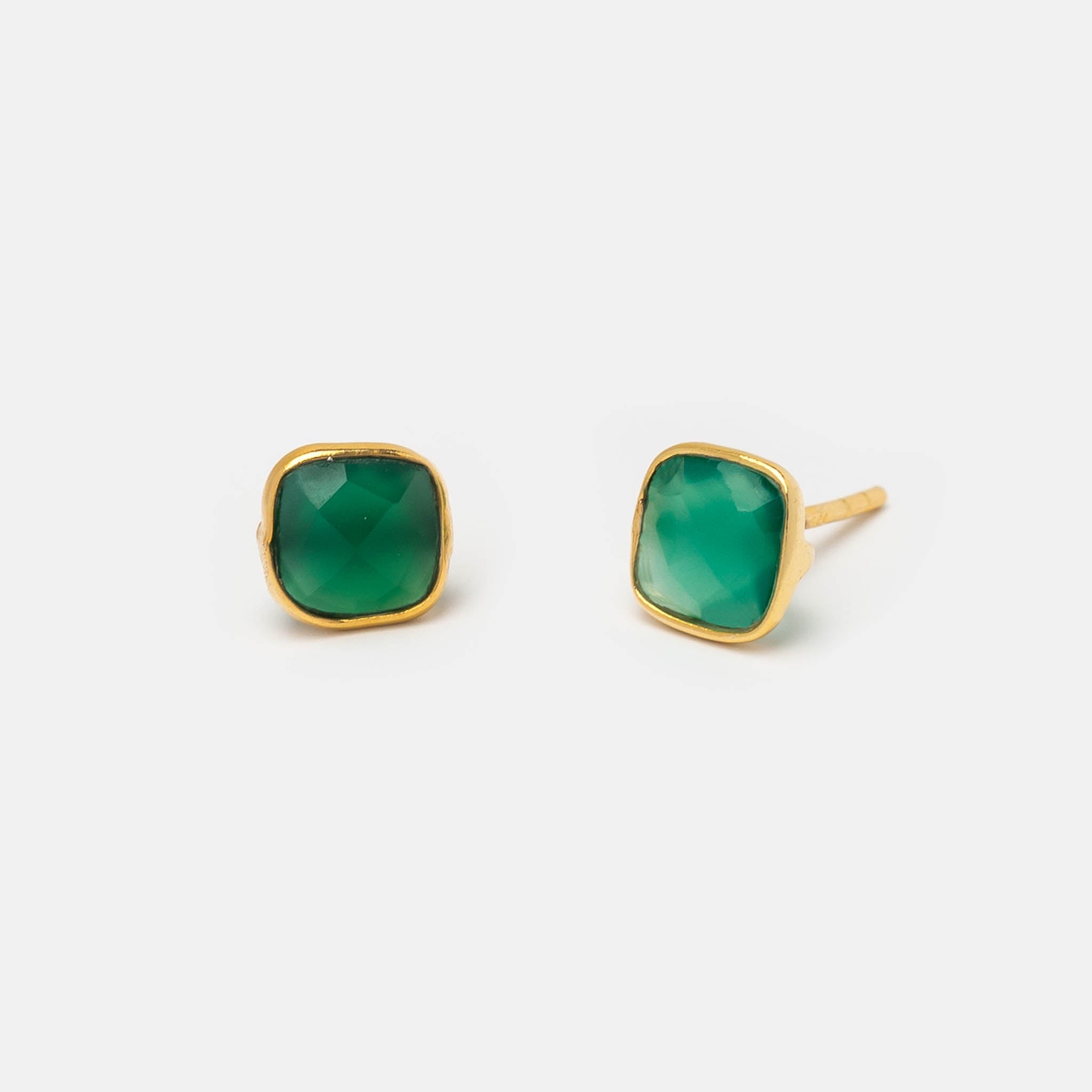 Ohrstecker Dinah Square Grüner Onyx - Fleurs des Prés