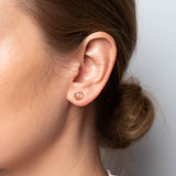 Ohrstecker Dinah Square Peach Moonstone - Fleurs des Prés