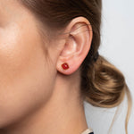Ohrstecker Dinah Square Roter Onyx - Fleurs des Prés