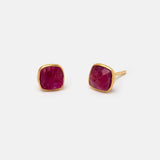 Ohrstecker Dinah Square Rubin - Fleurs des Prés