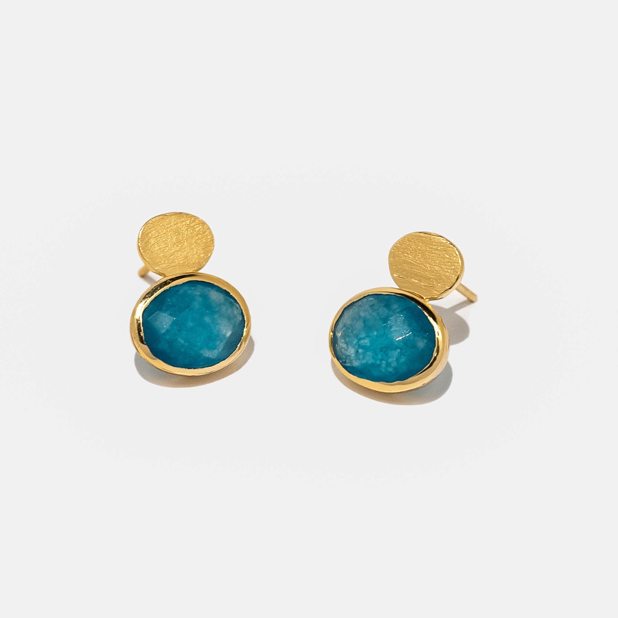 Ohrstecker Dinan Neon Blue Jade - Fleurs des Prés Jewelry