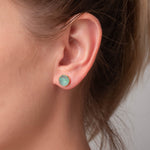 Ohrstecker Eloise Sea Blue Chalcedon - Fleurs des Prés Jewelry