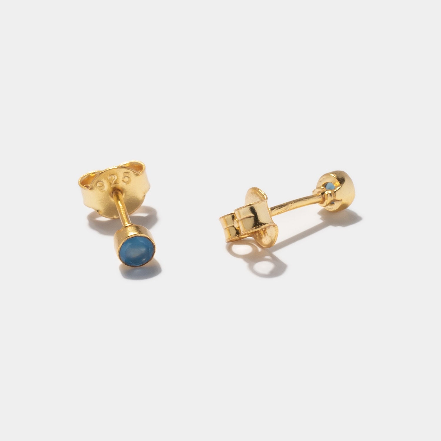 Ohrstecker Points Blue Chalcedony - Fleurs des Prés