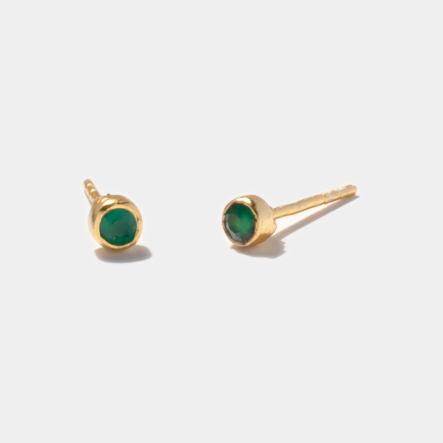 Ohrstecker Points Green Onyx - Fleurs des Prés Jewelry