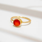 Ring Aline Circle Red Onyx - Fleurs des Prés Jewelry