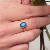 Ring Aline Oval Blue Chalcedony - Fleurs des Prés