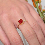 Ring Aline Square Red Onyx - Fleurs des Prés