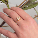Ring Aline Square Rose Chalcedony - Fleurs des Prés Jewelry