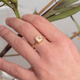 Ring Aline Square Rose Chalcedony - Fleurs des Prés