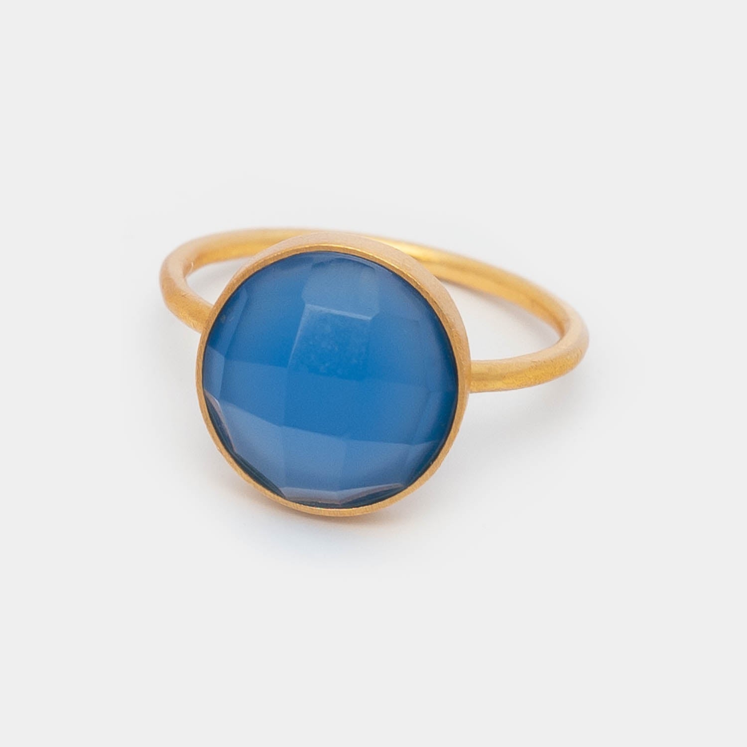 Ring Amelie Blue Chalcedony - Fleurs des Prés Jewelry