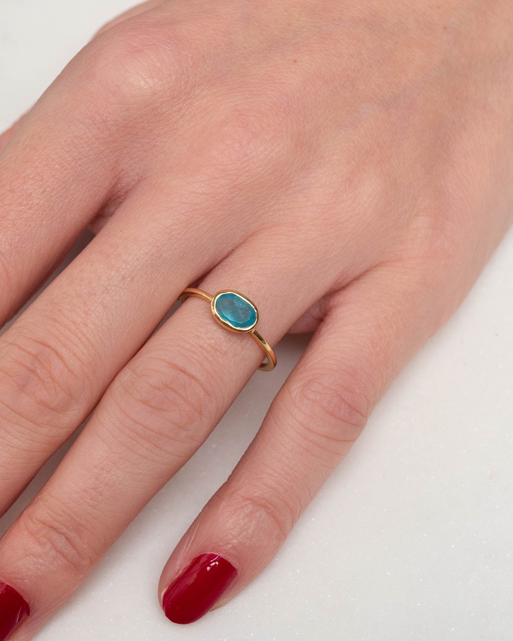 Ring Amie Neon Blue Jade - Fleurs des Prés