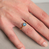 Ring Charlotte Light Blue Chalcedony - Fleurs des Prés Jewelry