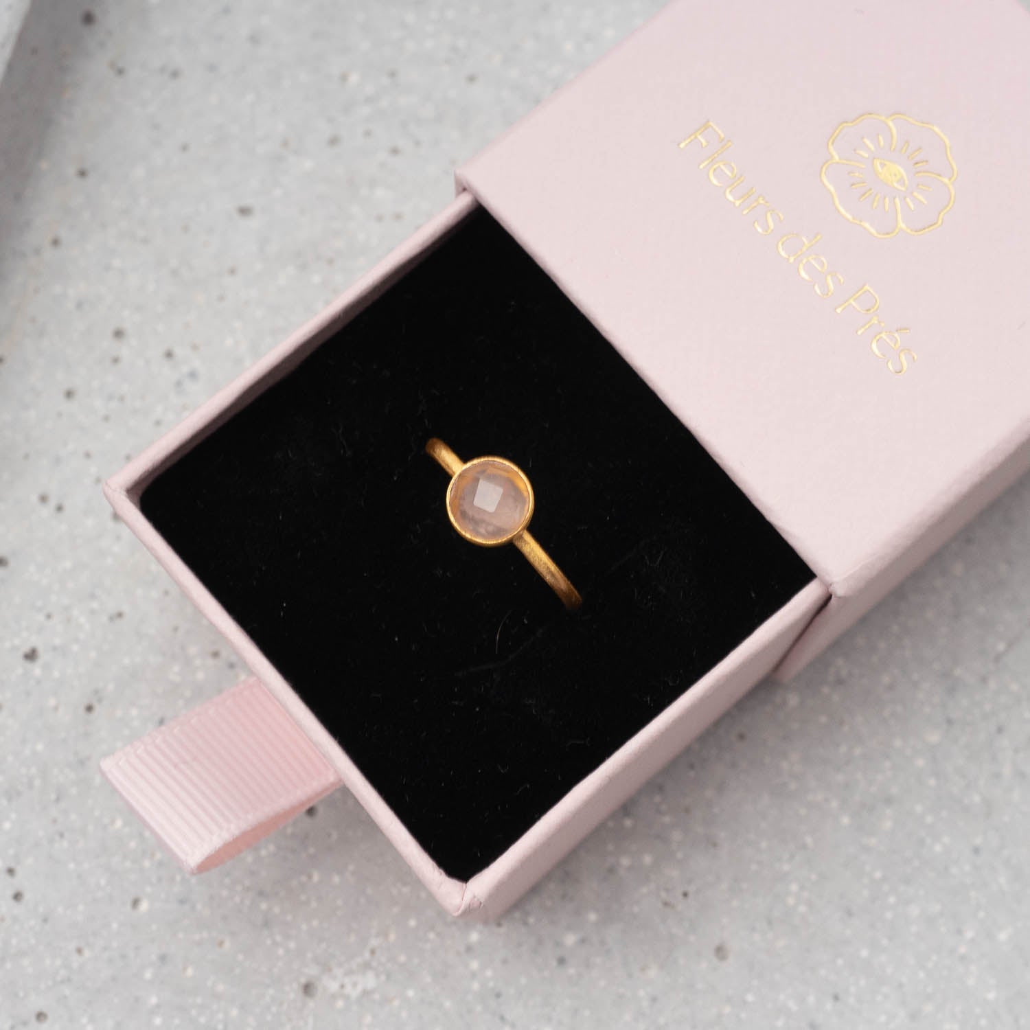 Ring Charlotte Pink Chalcedony - Fleurs des Prés Jewelry