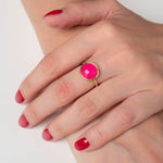 Ring Cher Hot Pink Chalcedon - Fleurs des Prés