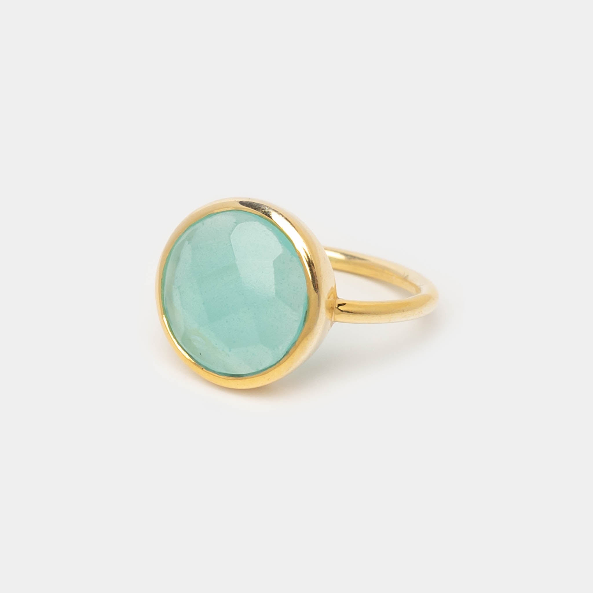 Ring Cher Sea Blue Chalcedon - Fleurs des Prés Jewelry